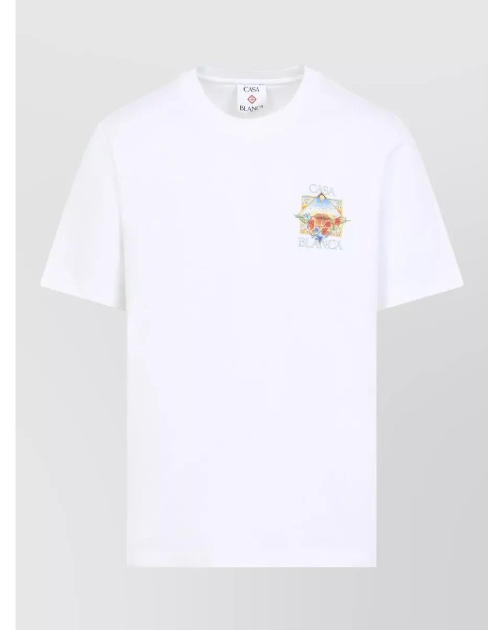 Casablanca White Organic Cotton Printed T-Shirt for men