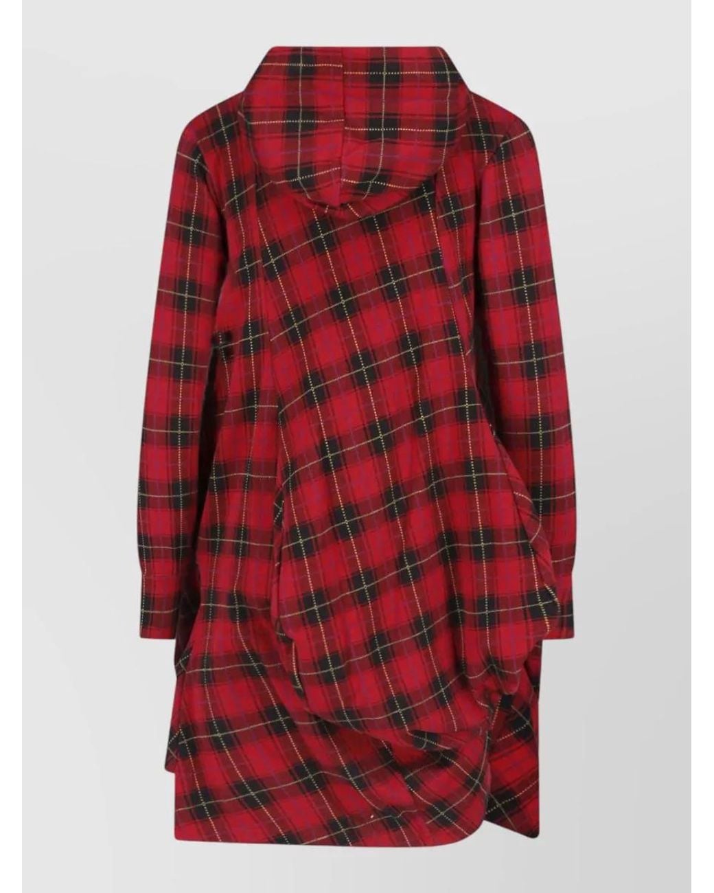 Comme des Garçons Red Knee-Length Single-Breasted Coat