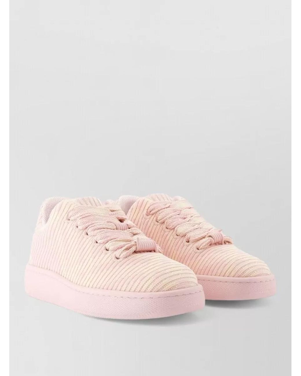 Burberry Pink Calfskin Low-Top Sneakers