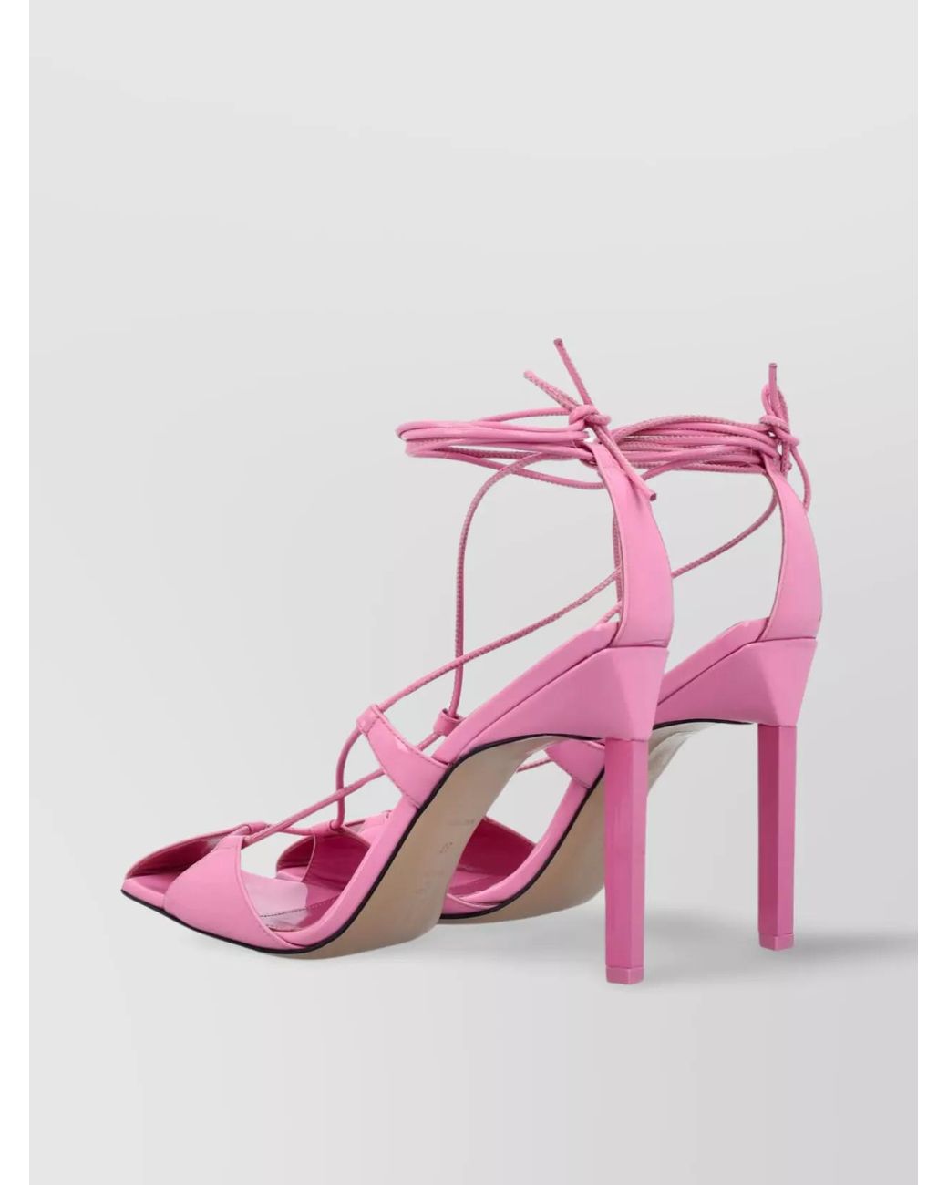 The Attico Pink Leather Lace-Up Sandals