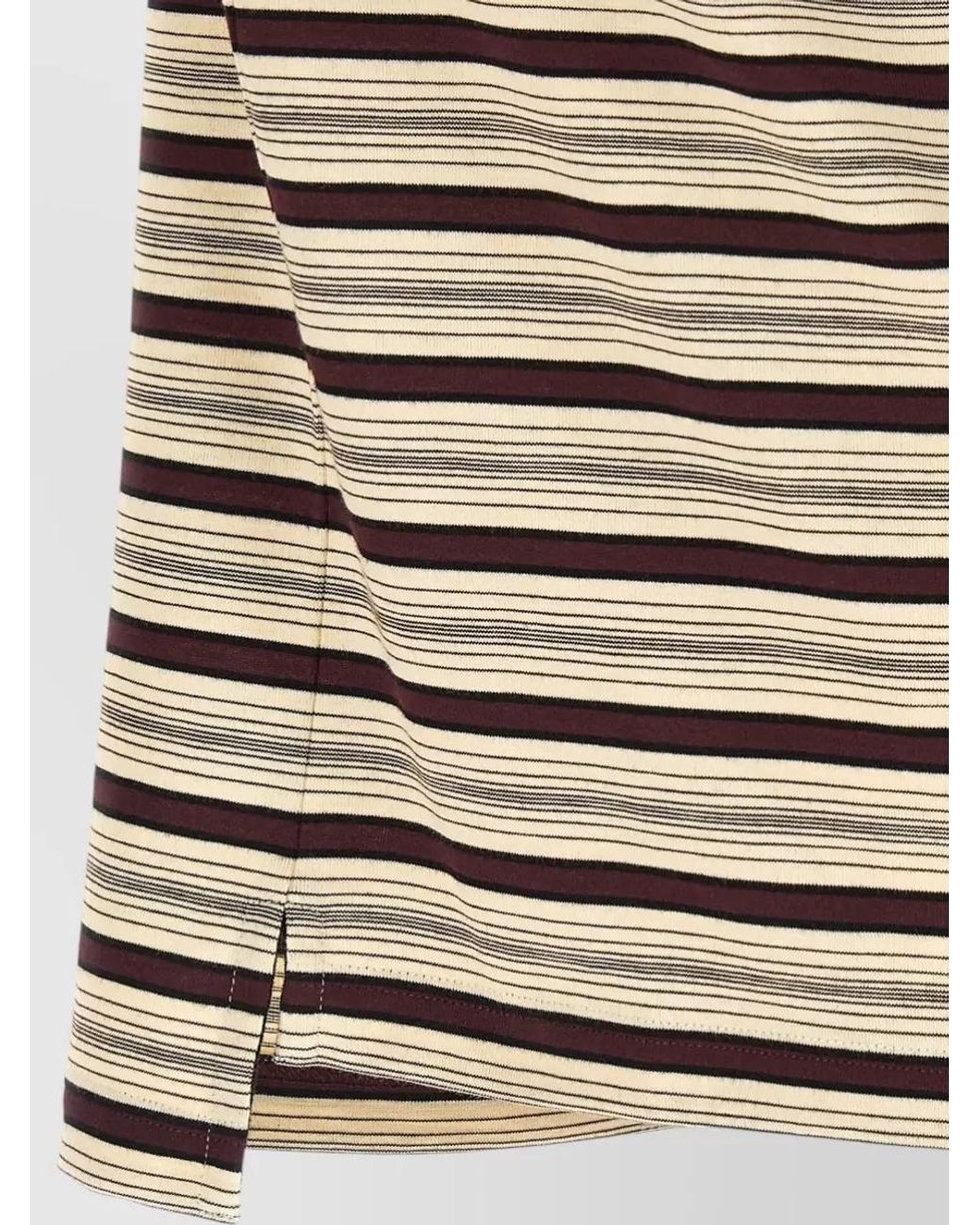 Prada Natural Striped Short-Sleeve Polo Shirt for men