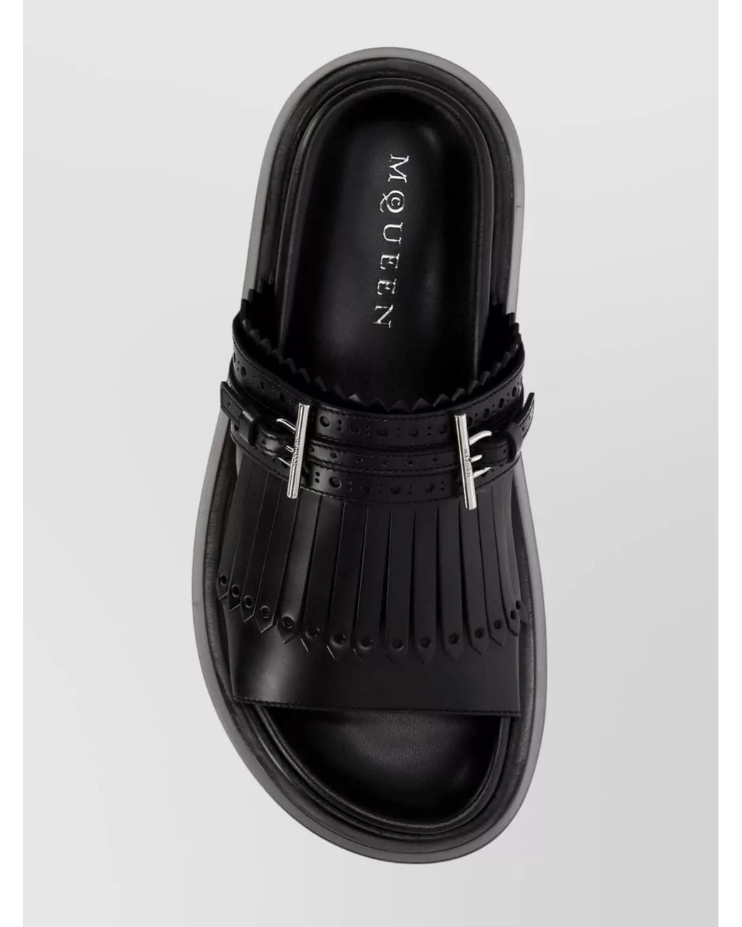 McQueen Black Leather Slippers