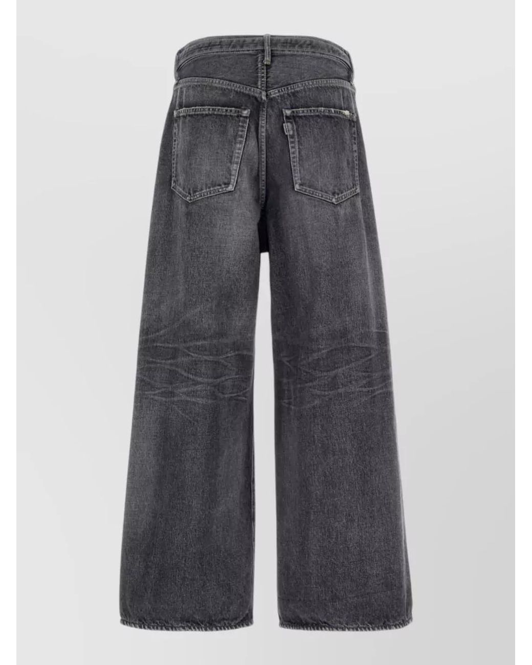 Sacai Gray Wide Leg Denim Jeans Distressed Design for men