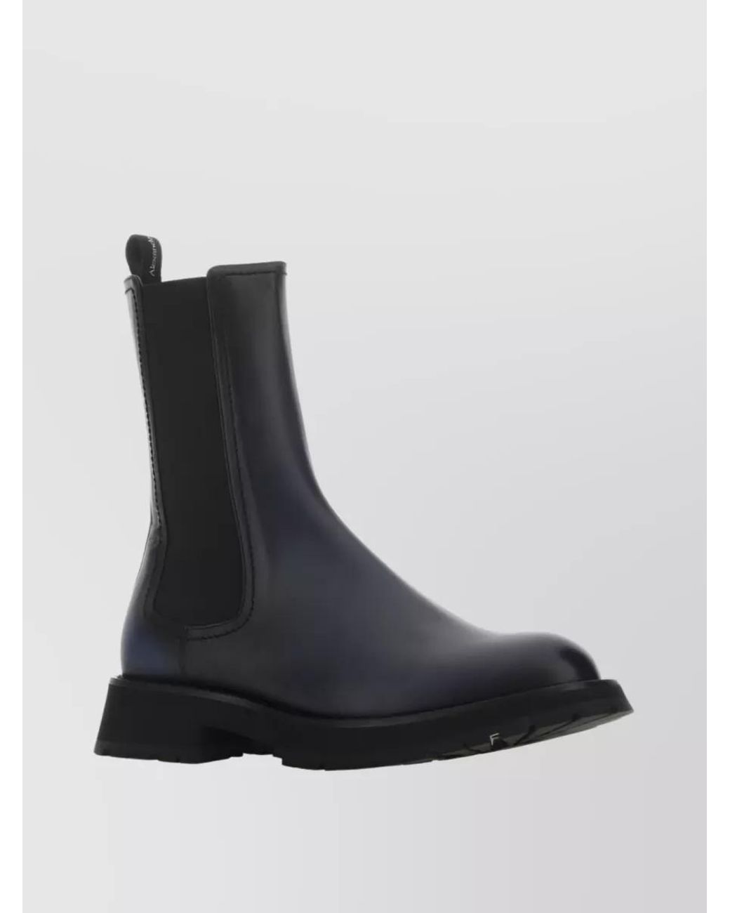 McQueen Black Leather Chelsea Boots for men