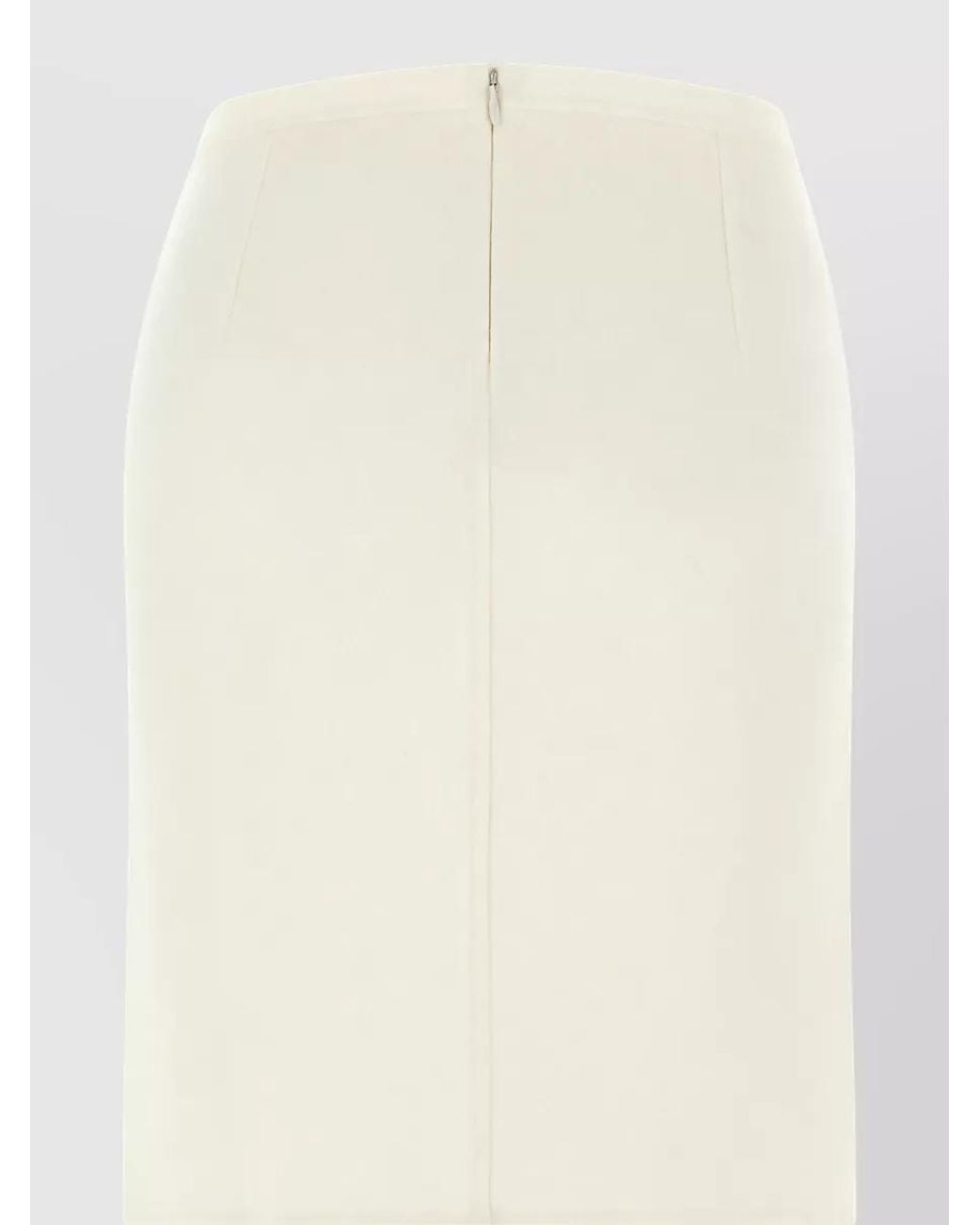 Loulou de Saison Natural Cashmere Wool Pencil Skirt