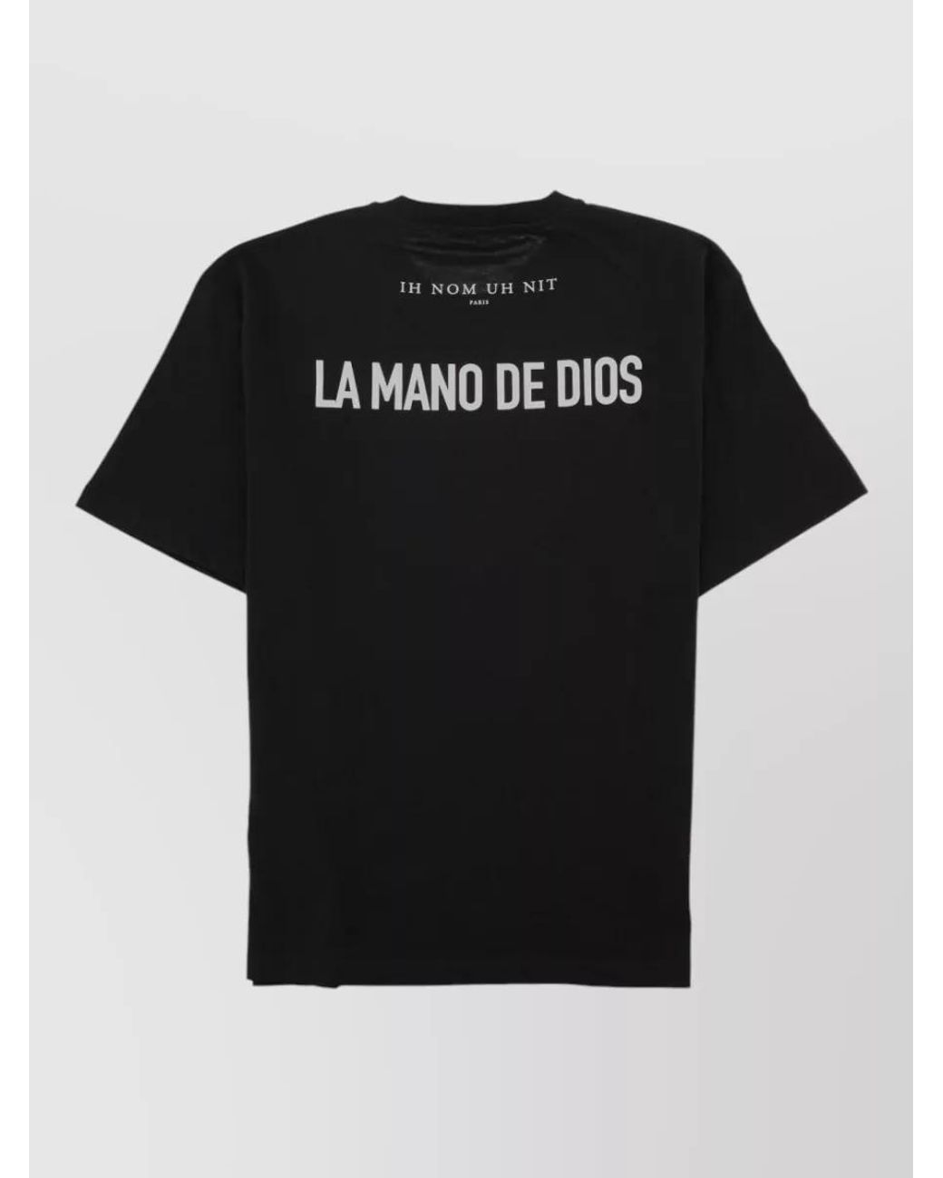 Ih Nom Uh Nit Black Cotton Printed T-Shirt for men