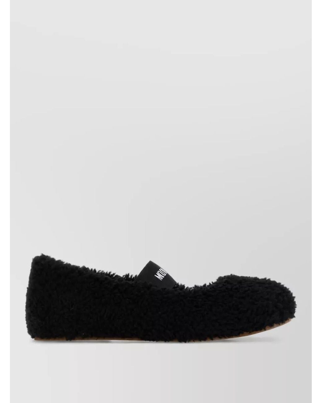Moon Boot Black Shearling Slippers