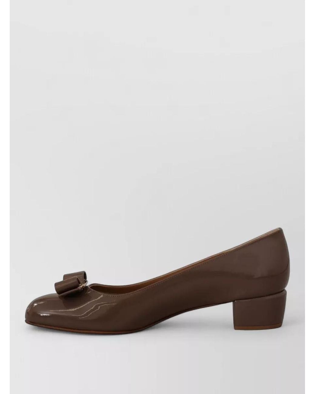 Ferragamo Brown Leather Ballerina Shoes