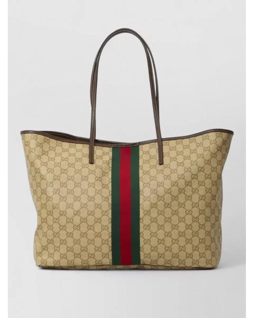 Gucci White Large Gg Fabric Tote Bag