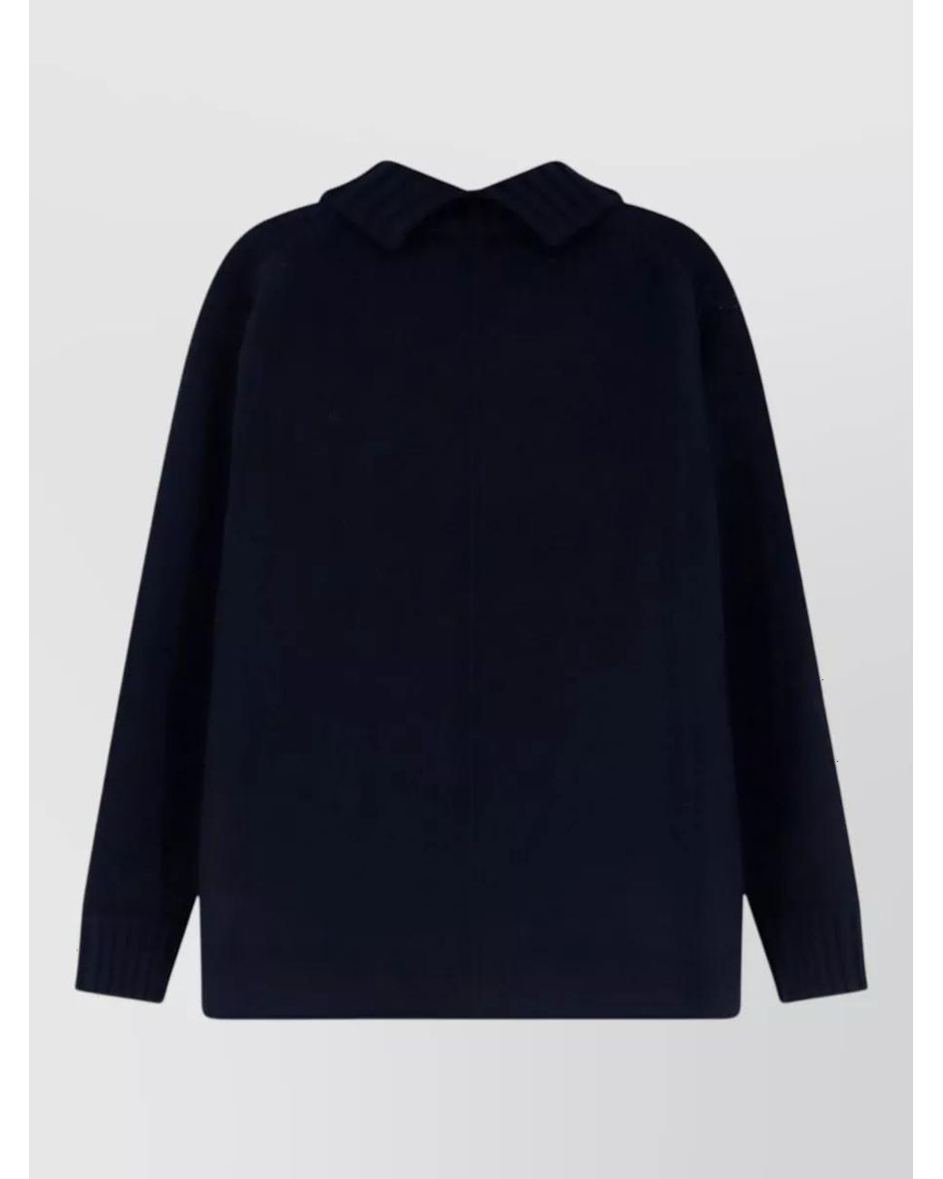 Bottega Veneta Blue Wool Cashmere Ribbed Turtleneck Sweater