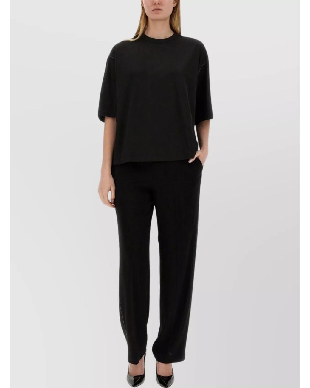 Fabiana Filippi Black Straight Trousers