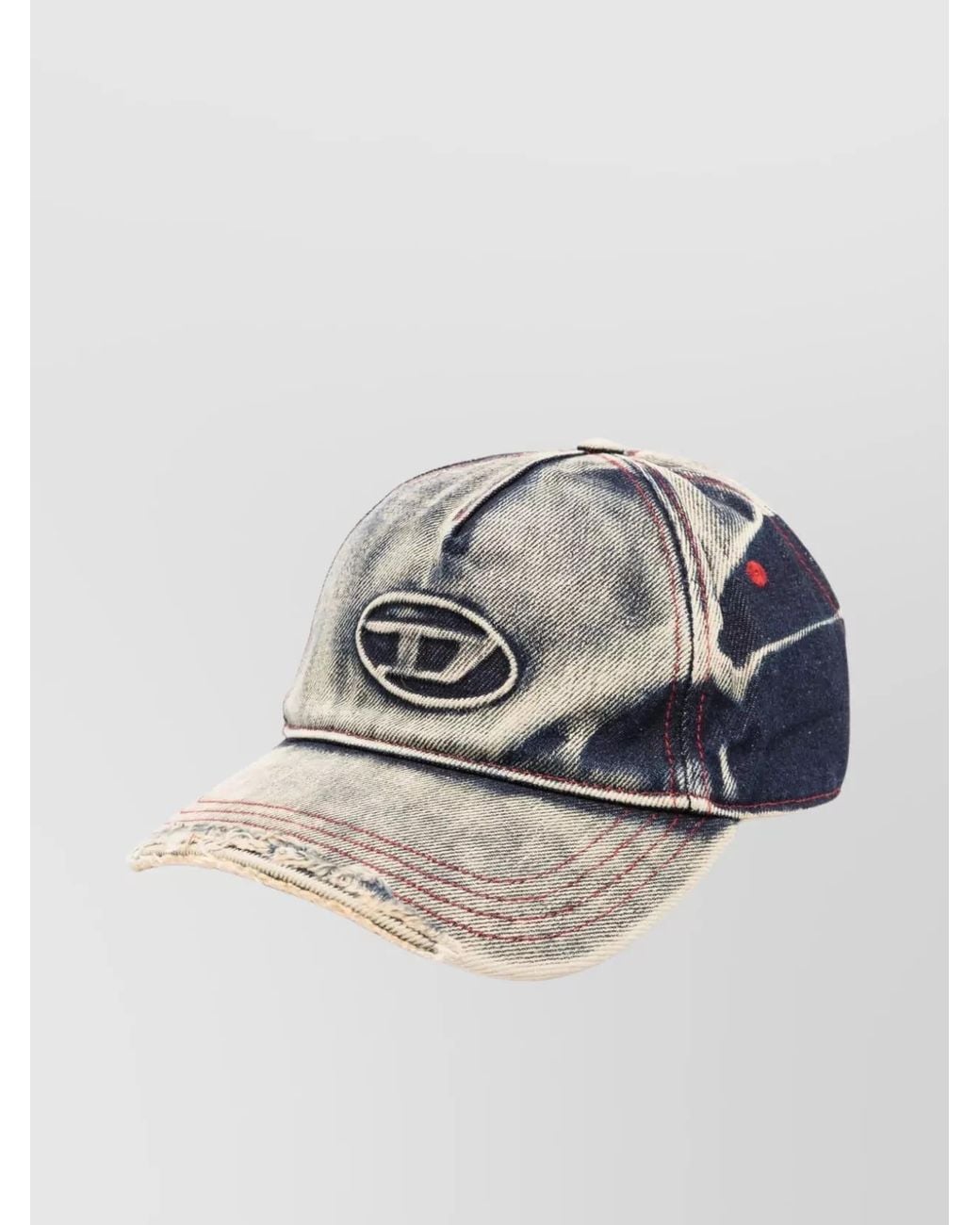 DIESEL Gray Denim Logo Baseball Cap for men