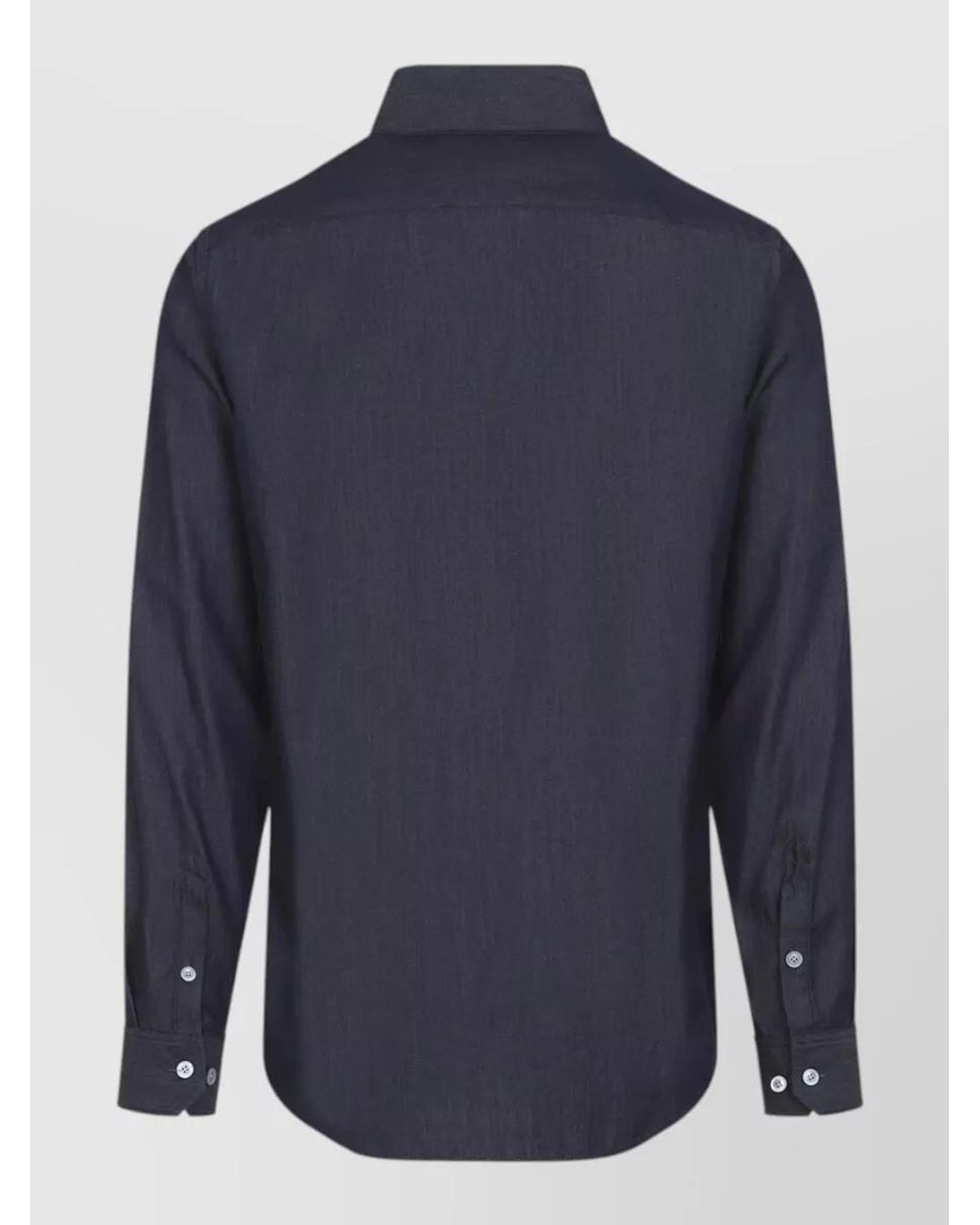 Giorgio Armani Blue Denim Cotton Long-Sleeve Shirt for men