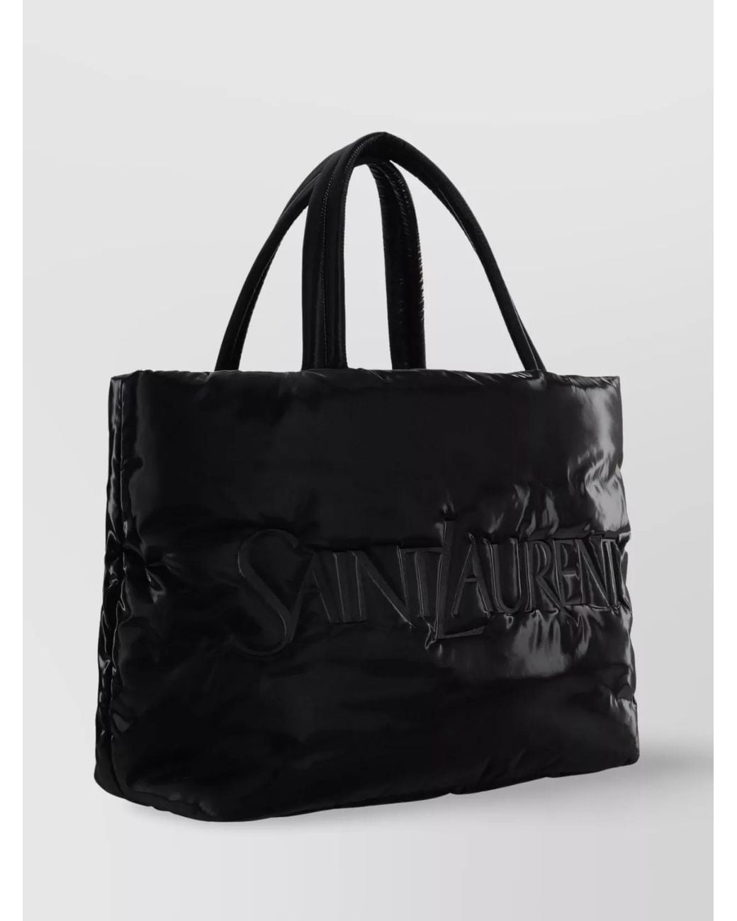 Saint Laurent Black Quilted Leather Tote Bag for men