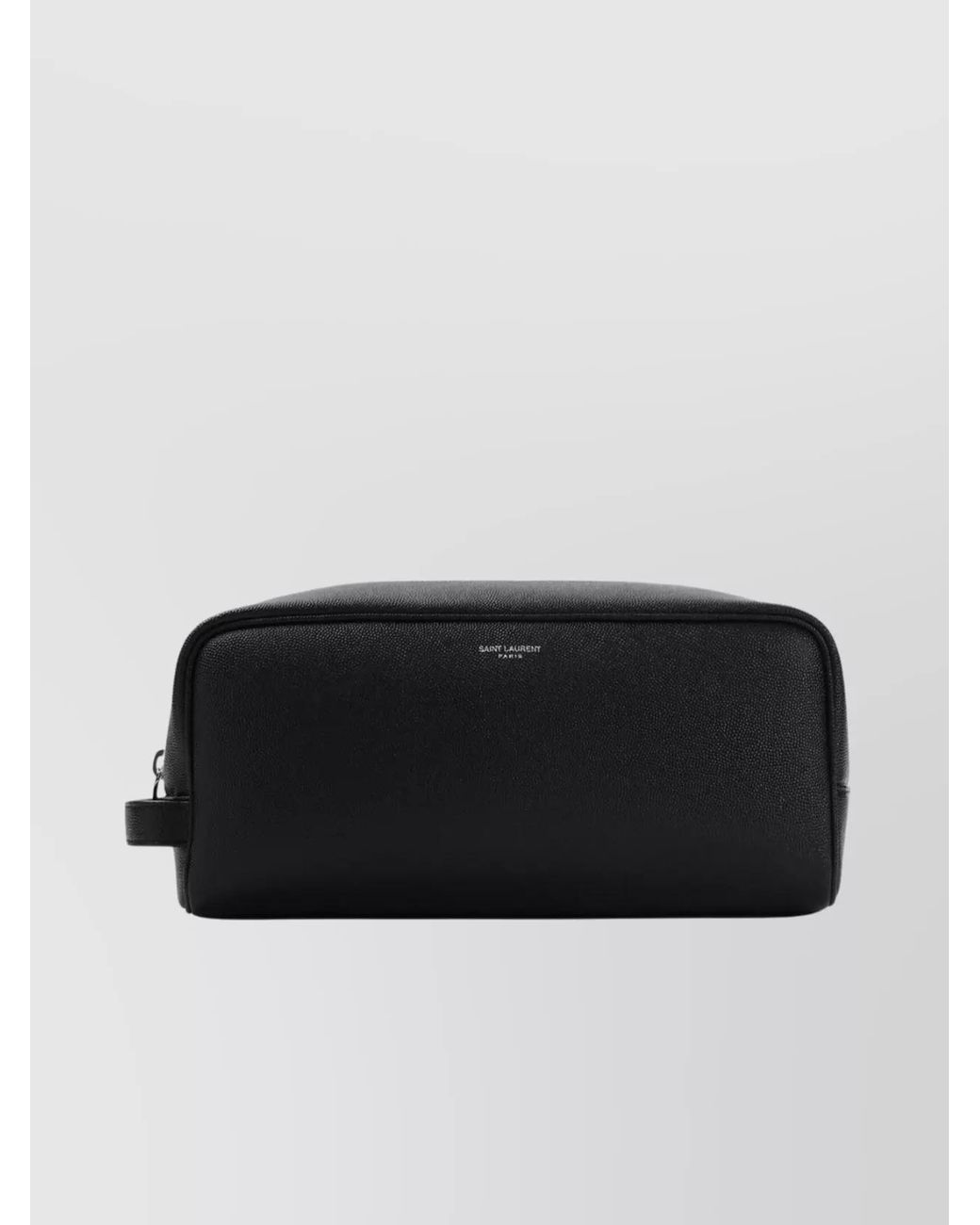 Saint Laurent Black Leather Logo Cosmetic Pouch