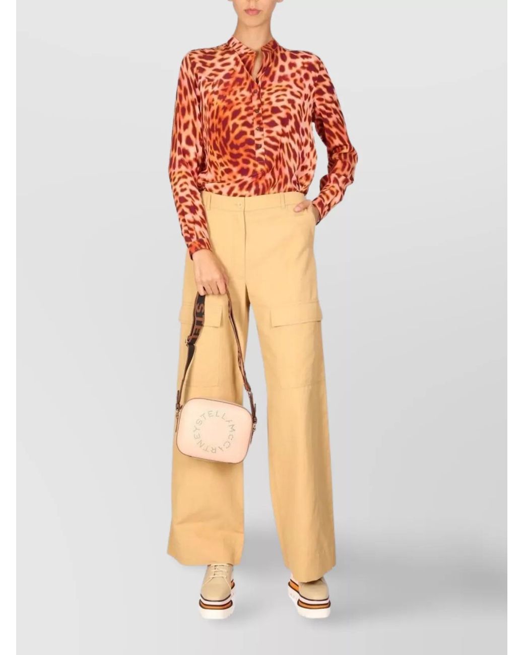 Stella McCartney White Wide-Leg Cargo Trousers