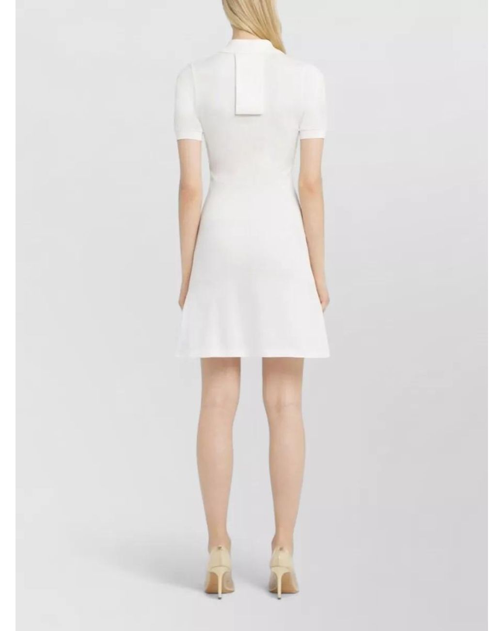 Courreges White Ribbed Piqué Knee-Length Polo Dress