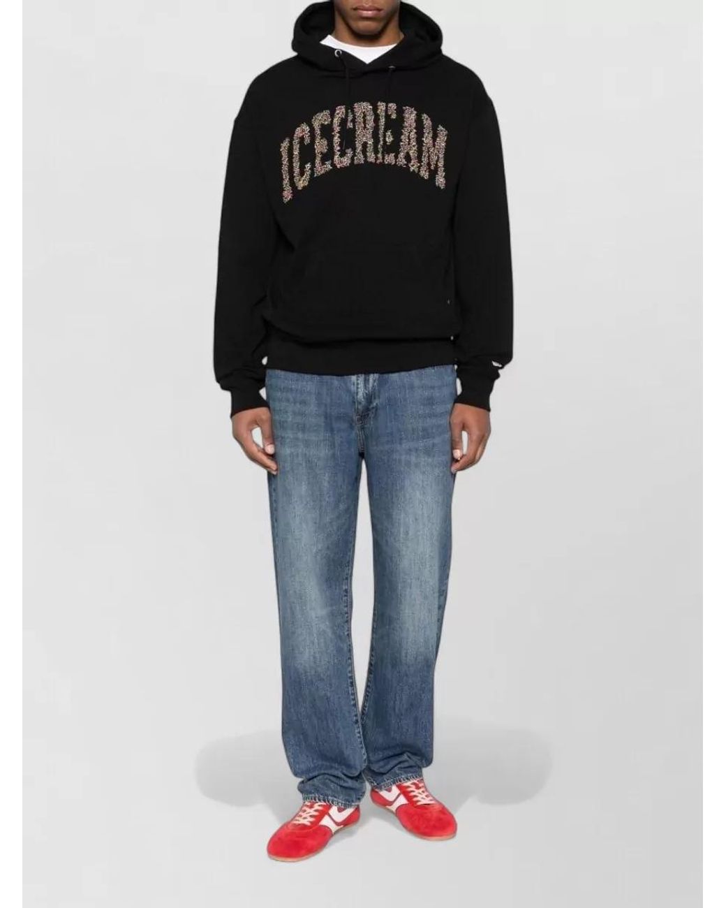 ICECREAM Black Logo Cotton Hoodie for men