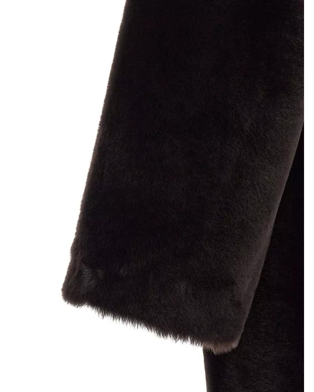 Blancha Black Shearling Long Coat