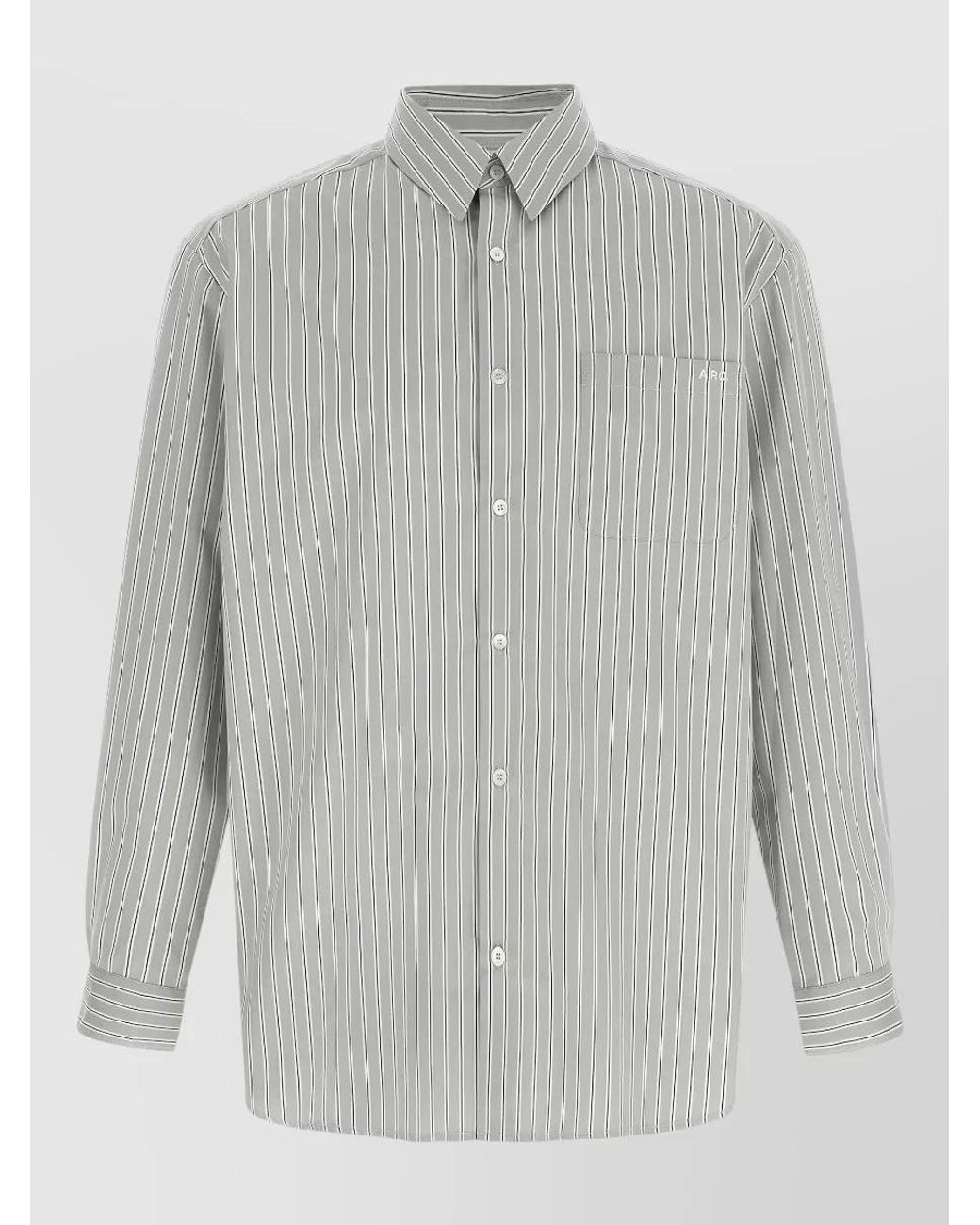 A.P.C. Gray Cotton Malo Shirt for men