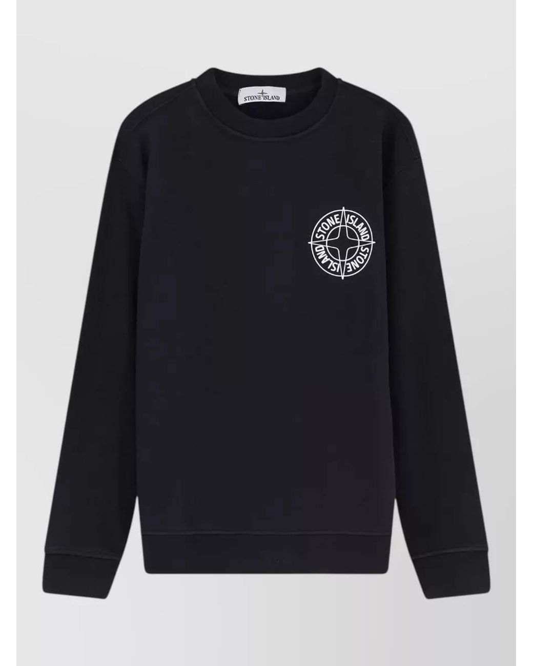 Stone Island Blue Cotton Oversized Logo-Print Sweatshirt for men