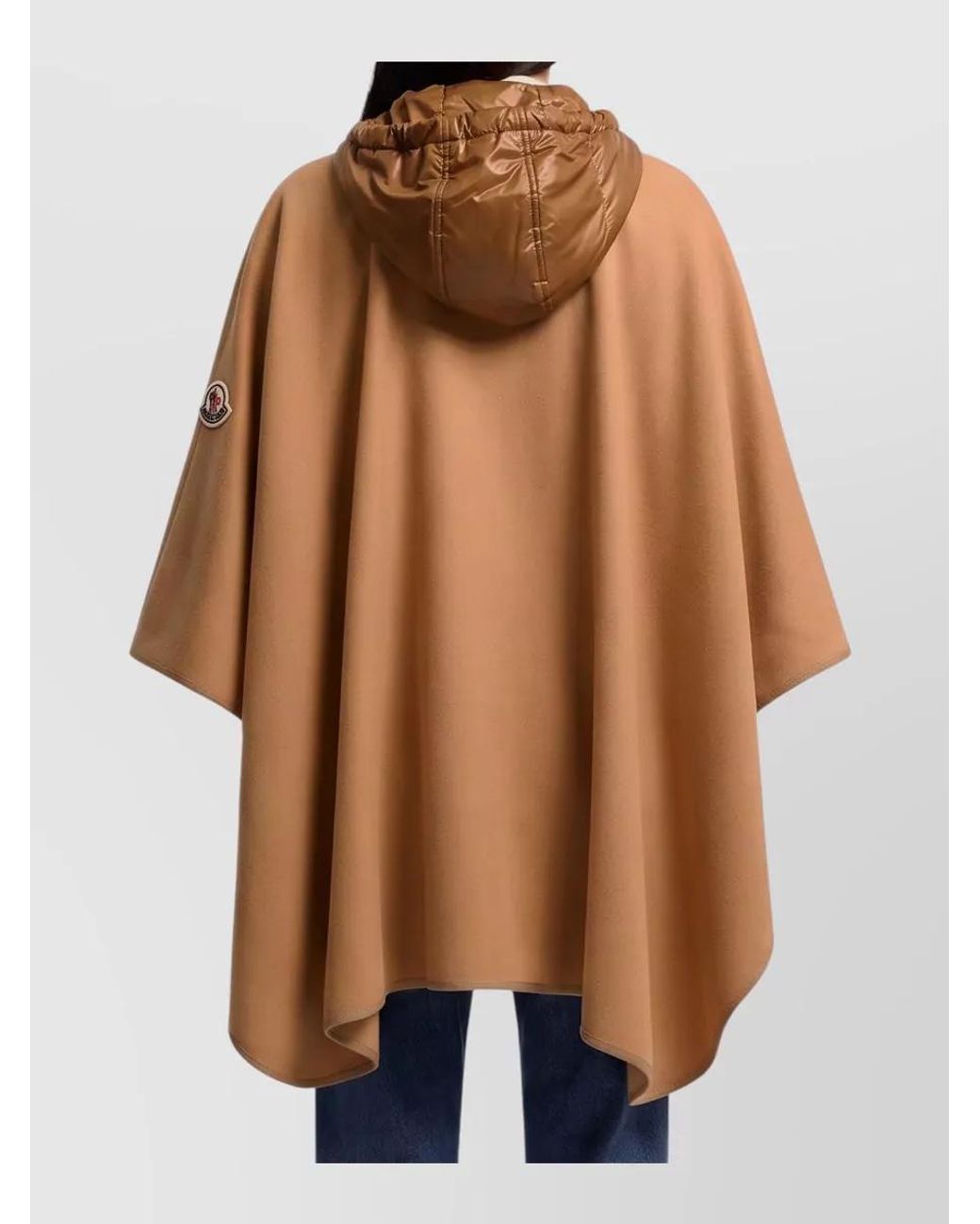 Moncler Multicolor Wool-Blend Hooded Belted Padded Cape