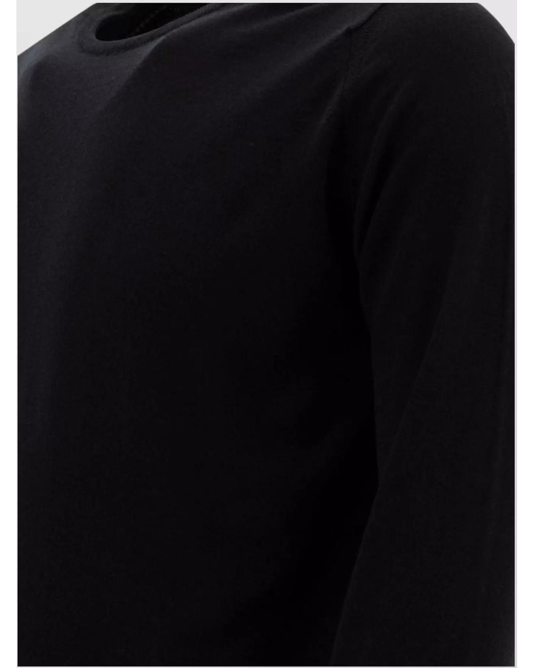 John Smedley Black Merino Wool Fine-Knit Crew-Neck Jumper for men