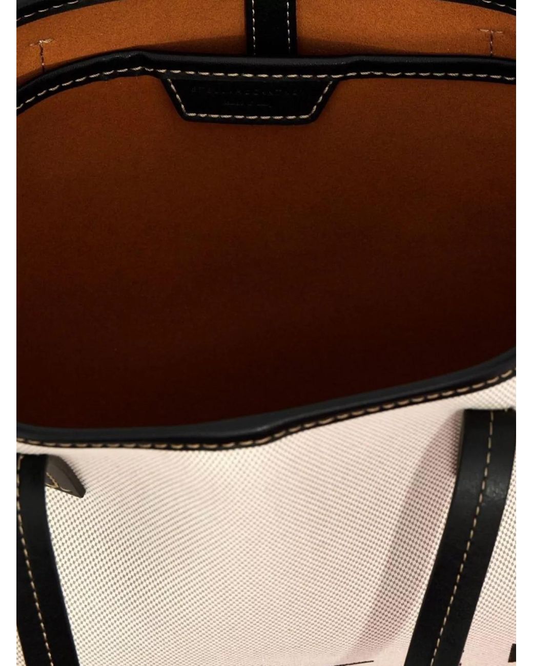 Stella McCartney Natural Stella Logo Large Canvas Tote Bag
