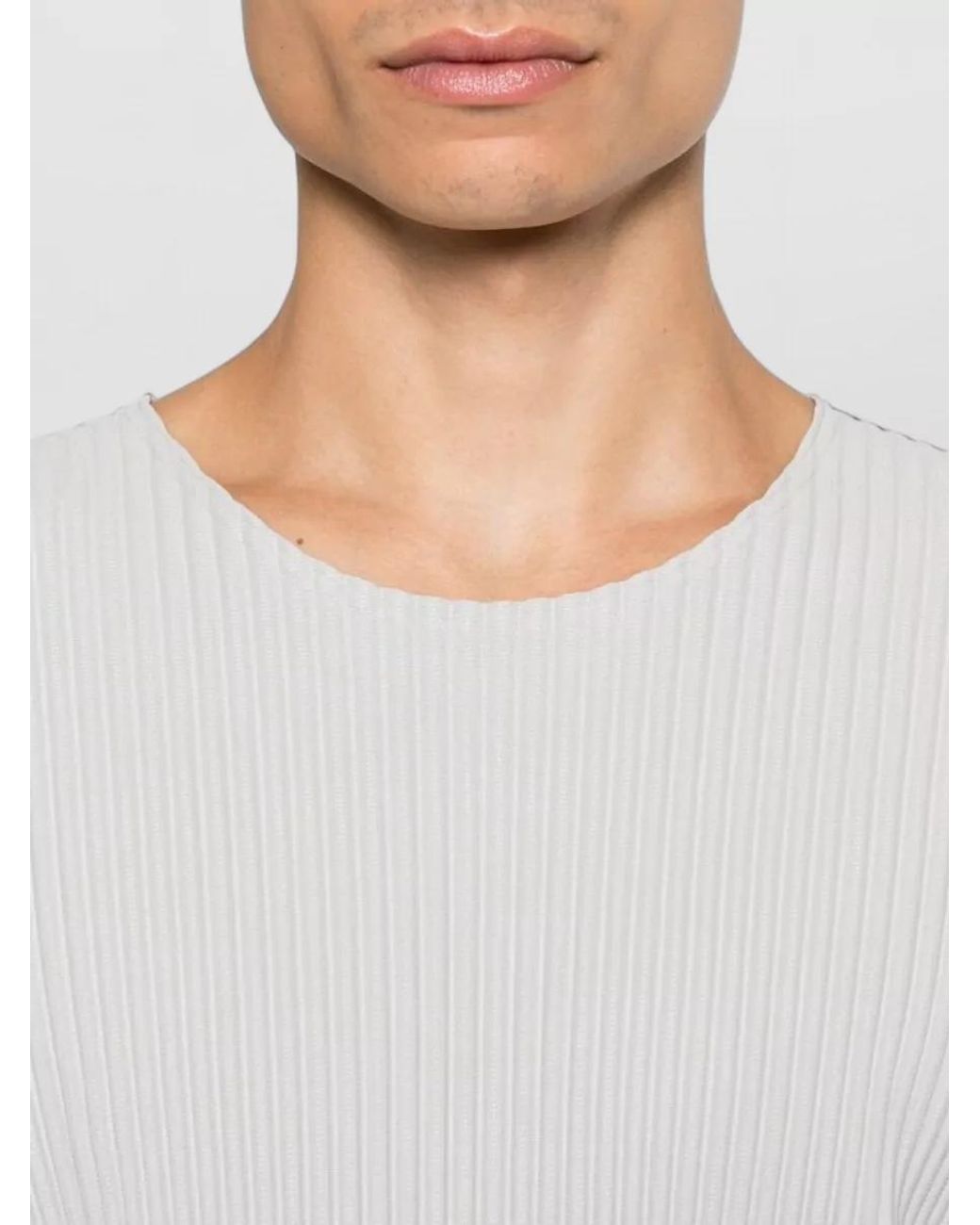 Homme Plissé Issey Miyake White Short-Sleeve Shirt for men