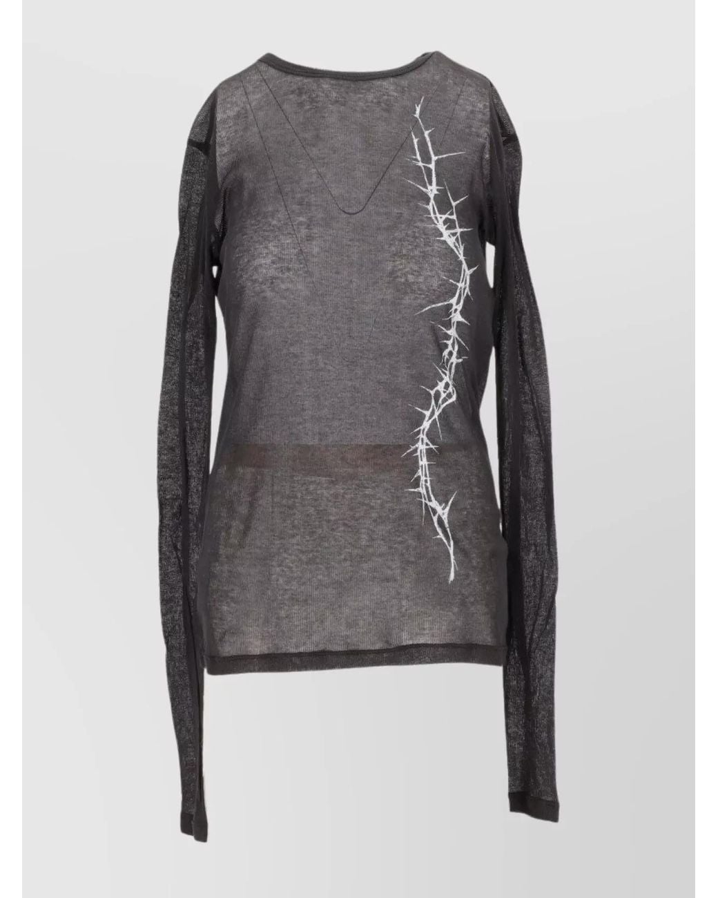 Ann Demeulemeester Gray Slim-Fit Long-Sleeve Cotton T-Shirt