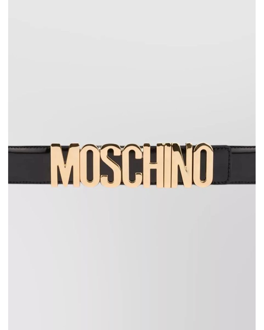 Moschino White Leather Logo Belt