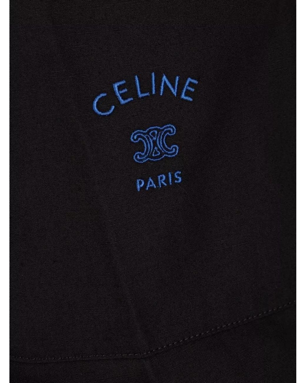 Céline Black Mid-Rise Straight-Leg Trousers for men