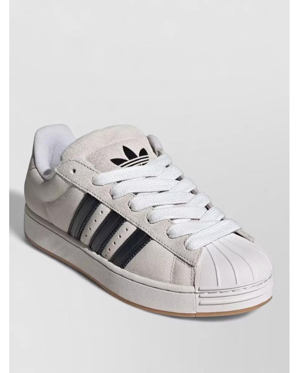 Adidas White Leather Lace-Up Sneakers