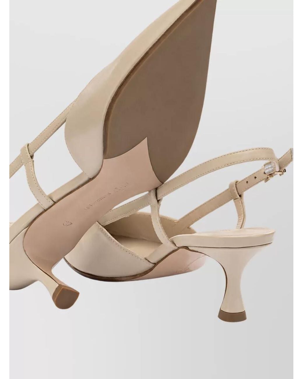 Sergio Levantesi Natural Leather Slingback Pumps