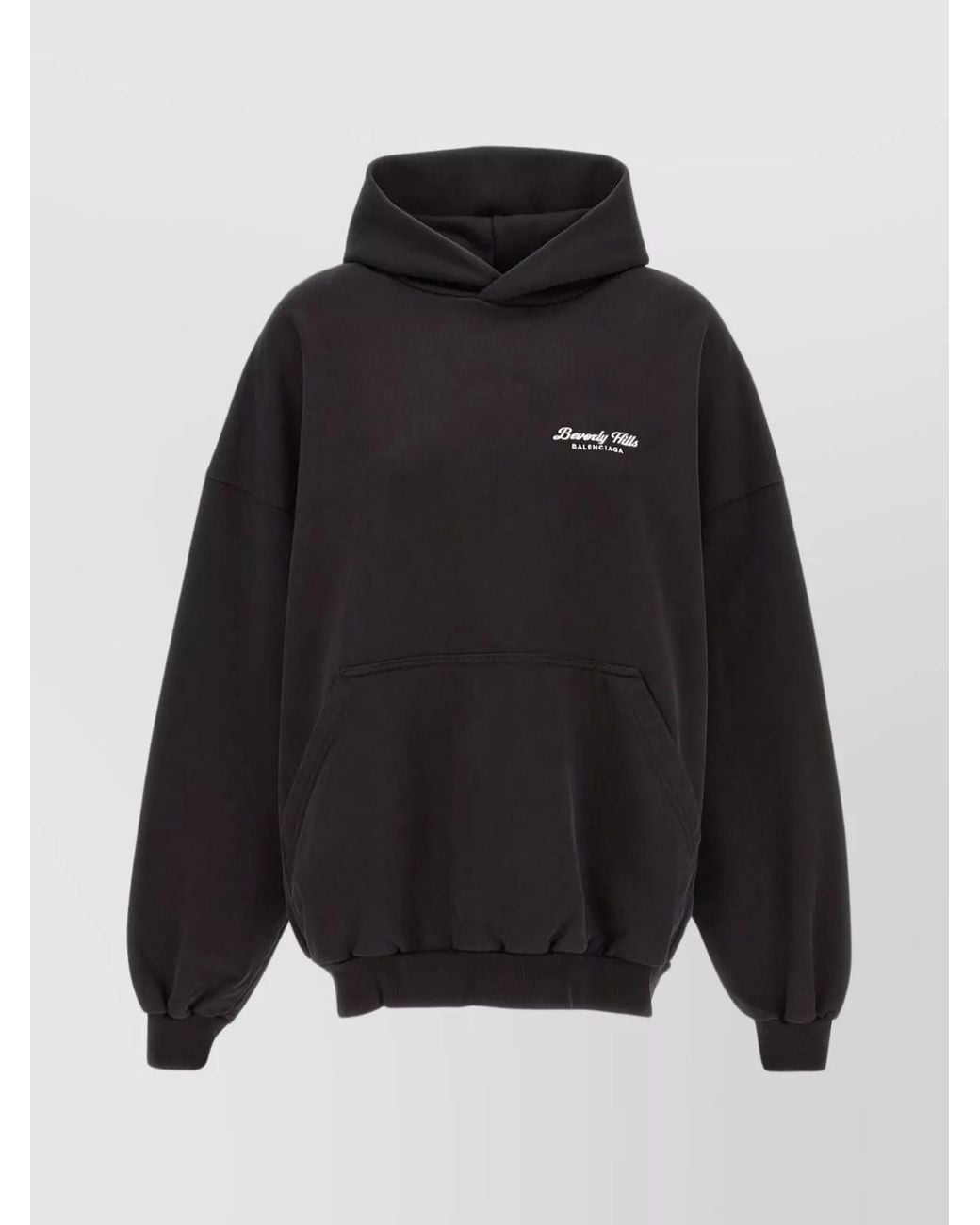 Balenciaga Black Cotton Oversized Hoodie