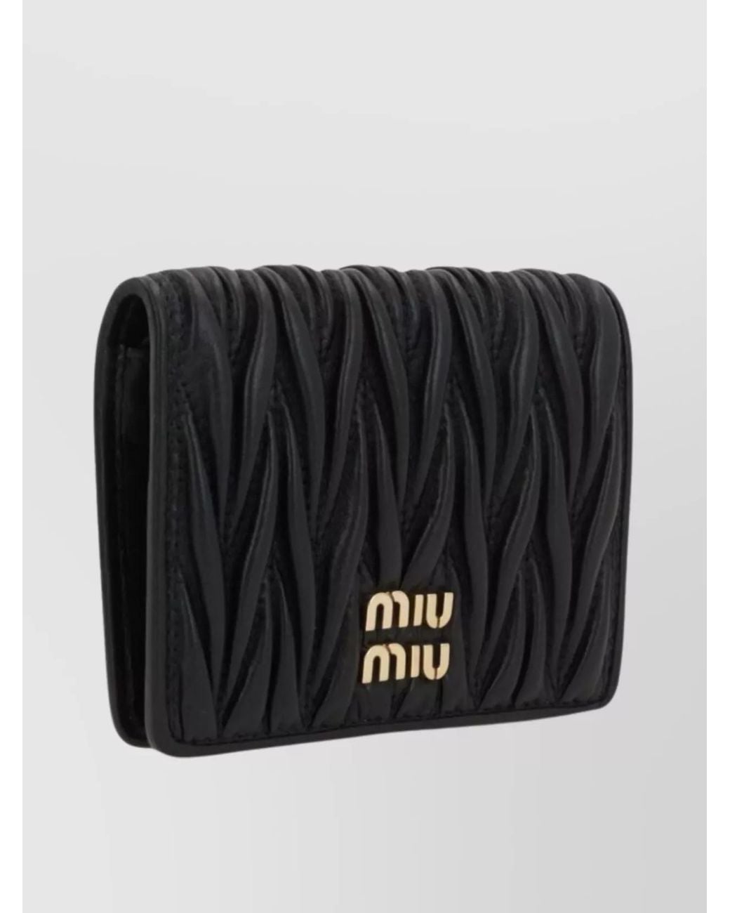 Miu Miu Black Matelassé Leather Cardholder