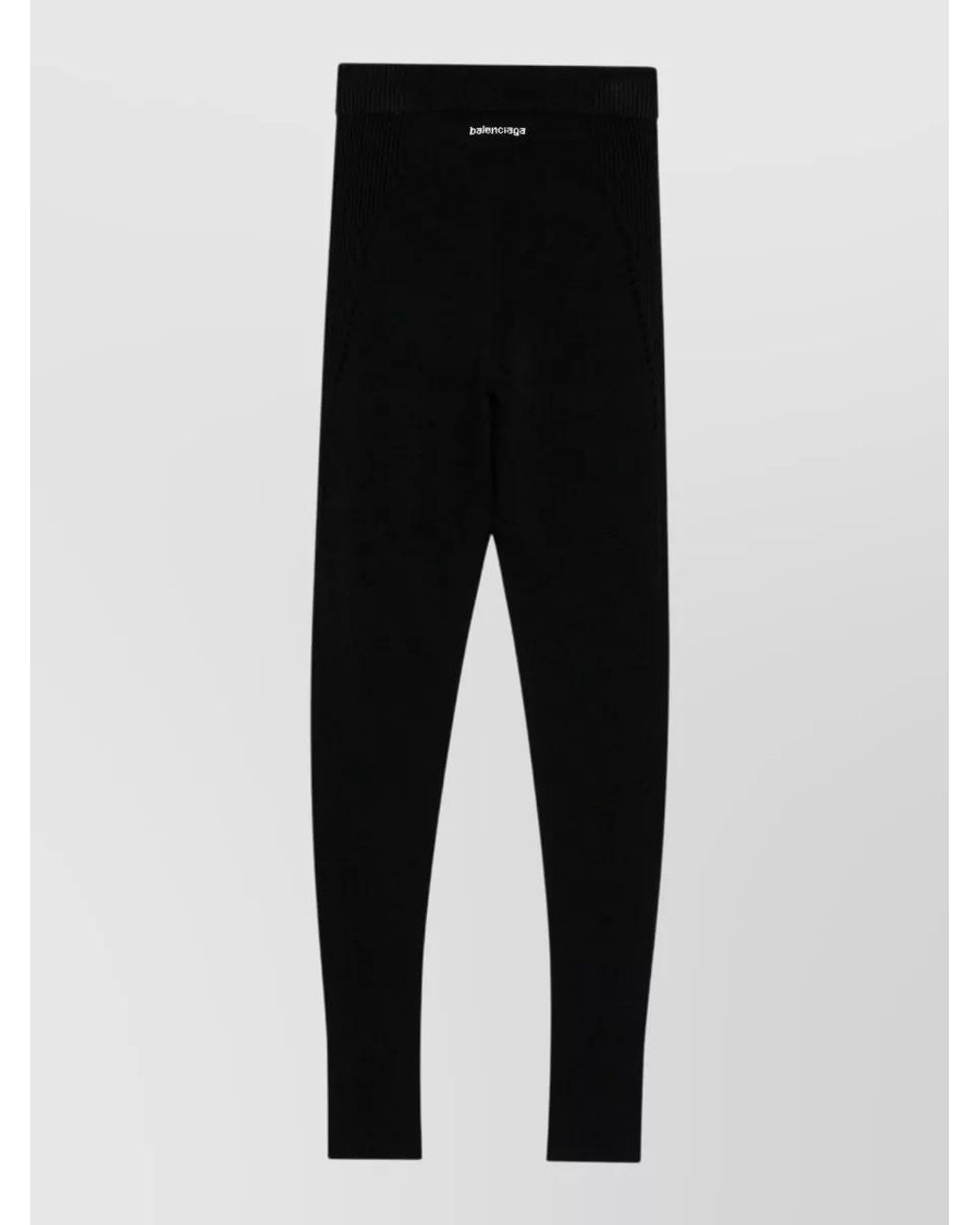 Balenciaga Black Ribbed Mid-Rise Slim-Fit Leggings