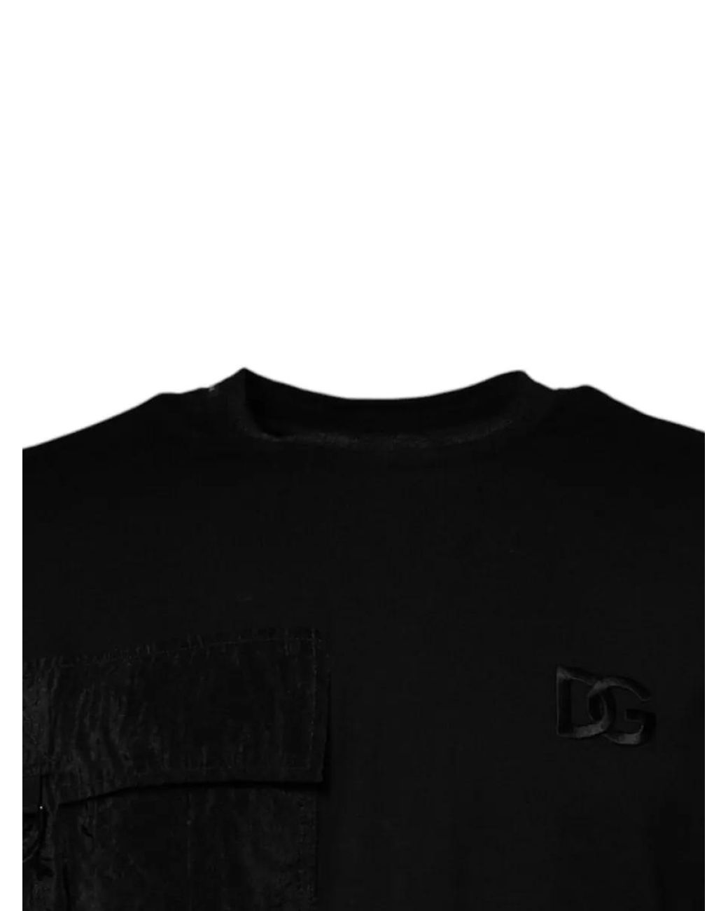 Dolce & Gabbana Black Cotton Regular-Fit Crew-Neck Short-Sleeve T-Shirt for men