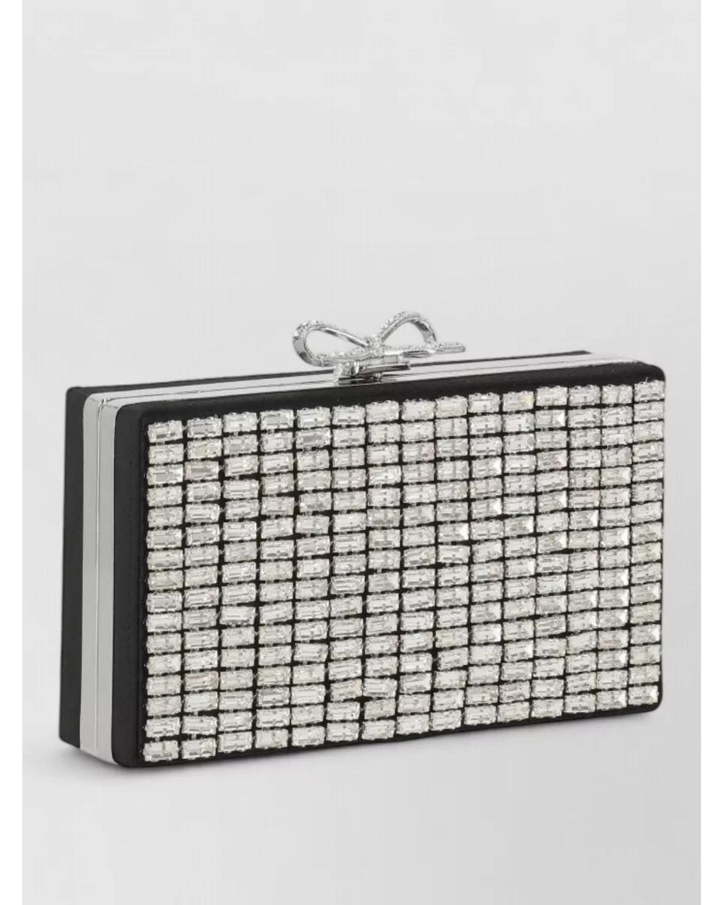 Self-Portrait Gray The Bow Clutch Bag