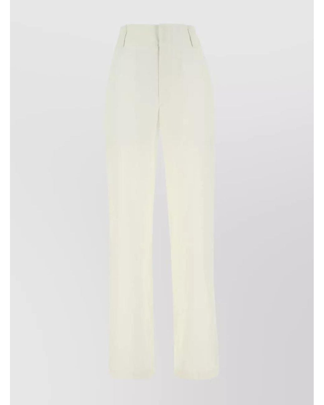 Bottega Veneta White Cotton Wide-Leg Trousers