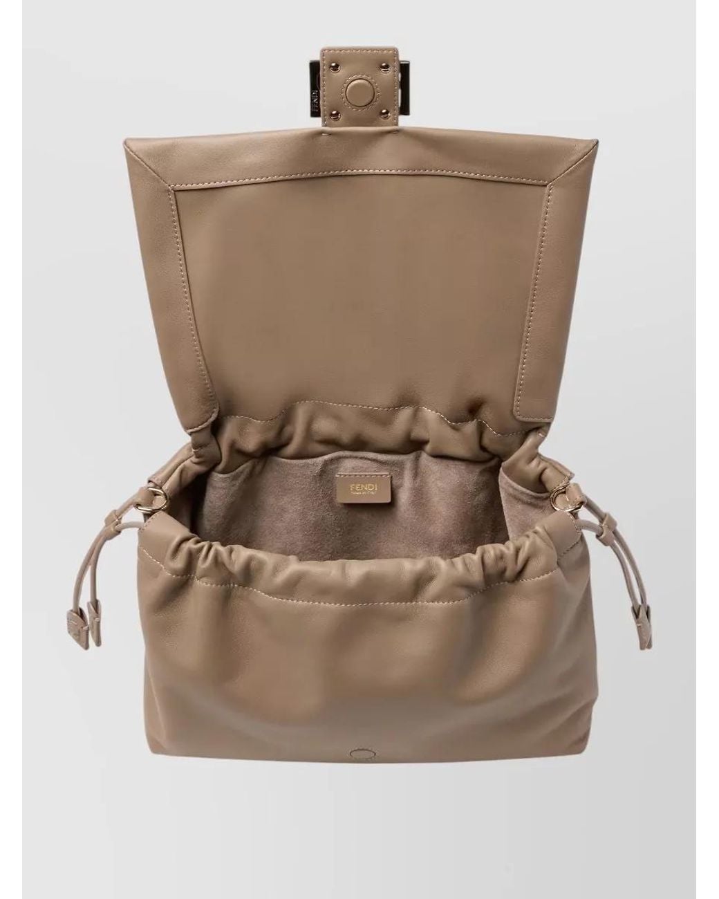 Fendi Natural Baguette Large Leather Shoulder Bag