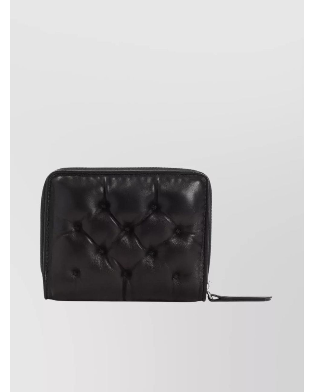 Maison Margiela Black Leather Padded Zip Around Wallet