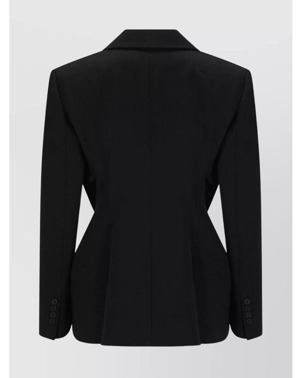 Givenchy Black Wool Double-Breasted Cutout Blazer