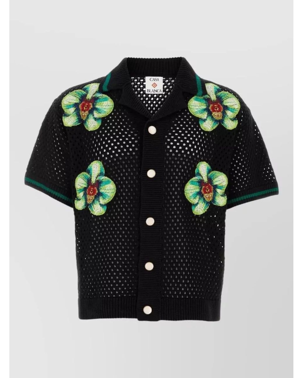 Casablanca Black Crochet Cardigan for men