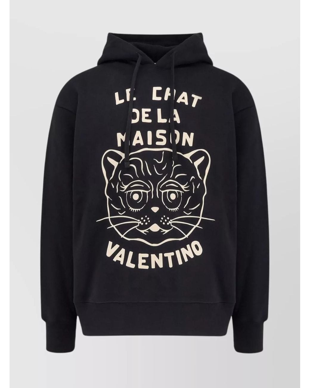 Valentino Black Cotton Le Chat De La Maison Hoodie for men