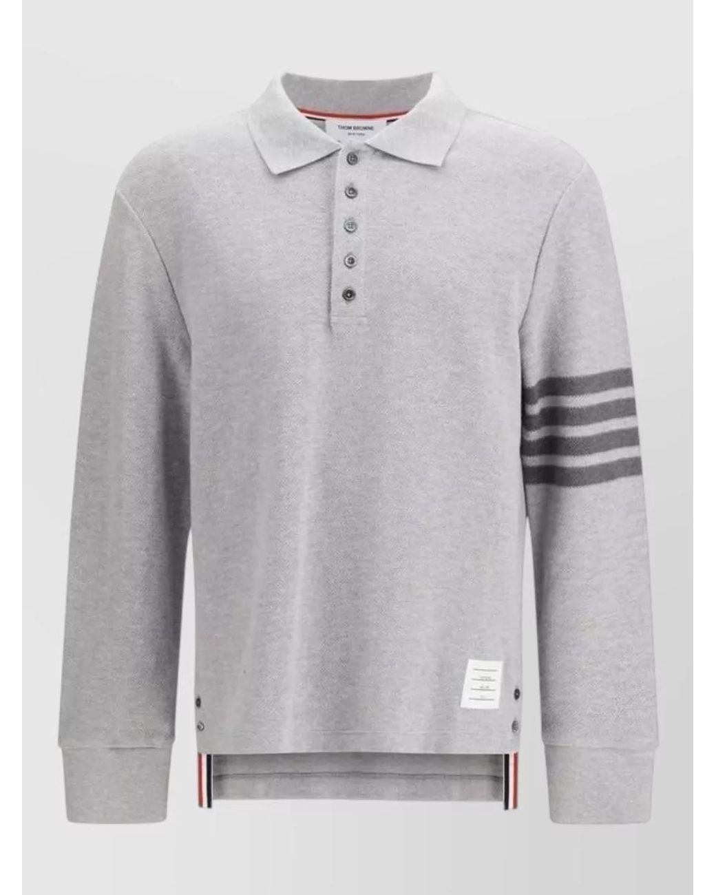 Thom Browne Gray Cotton Polo Shirt for men