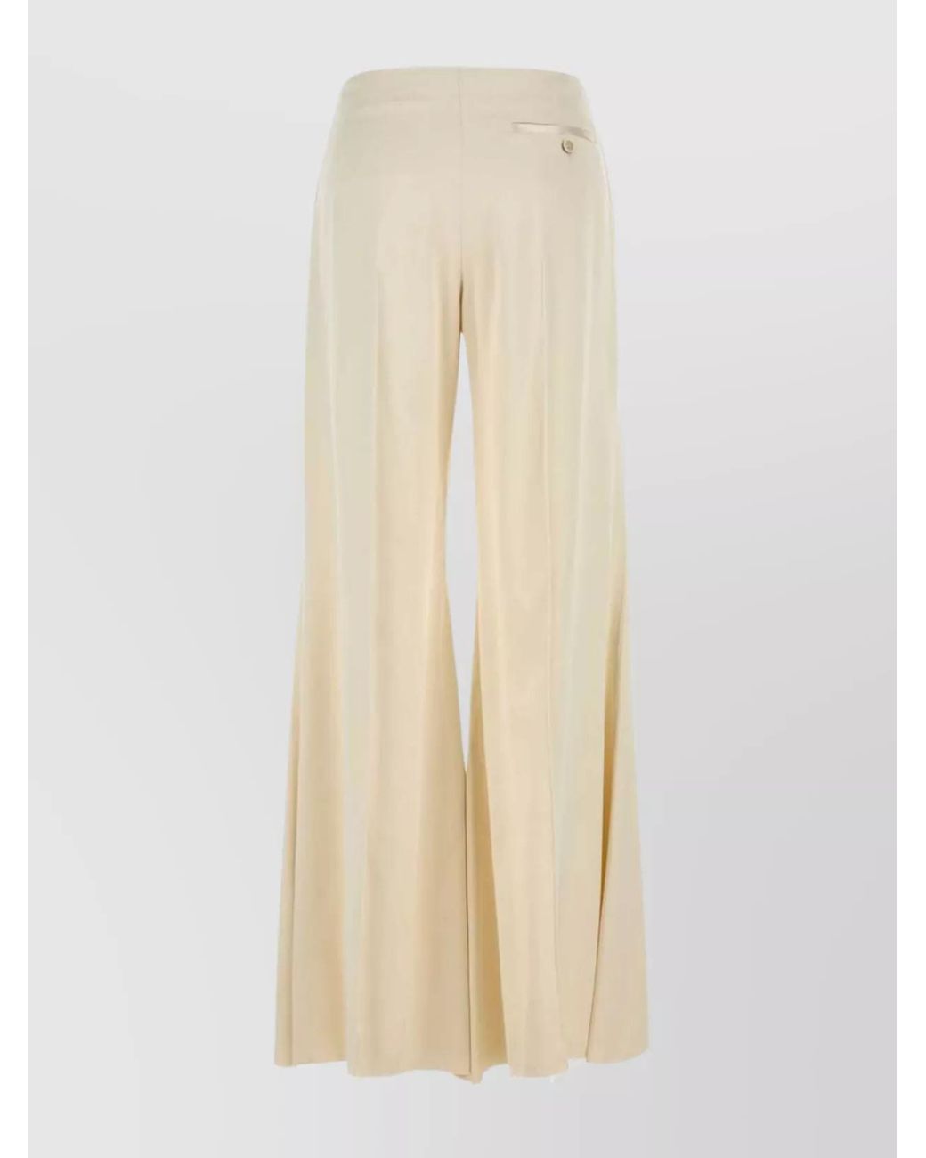 McQueen White Satin Wide-Leg Trousers