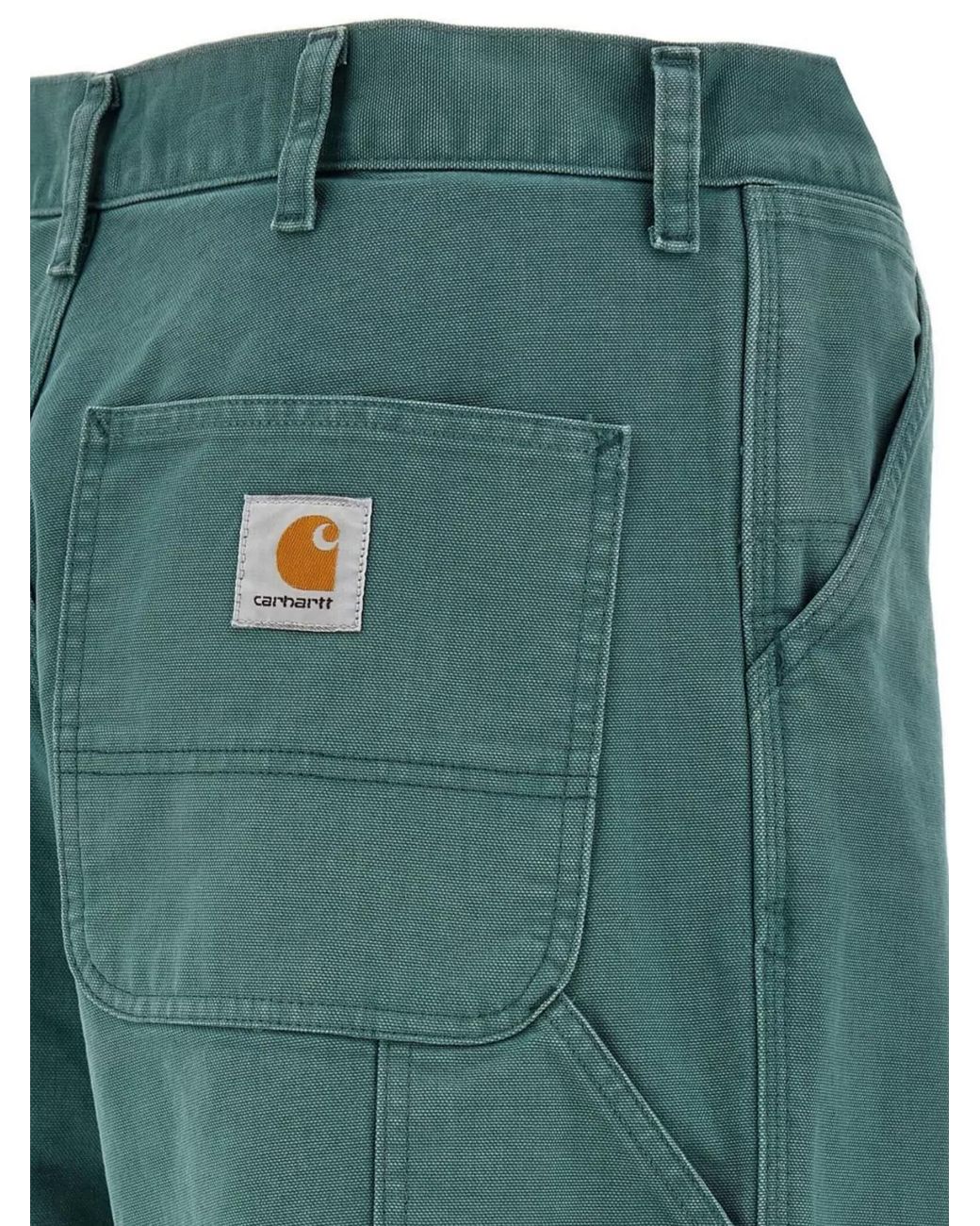 Carhartt Green Organic Cotton Wide-Leg Straight-Leg Trousers for men