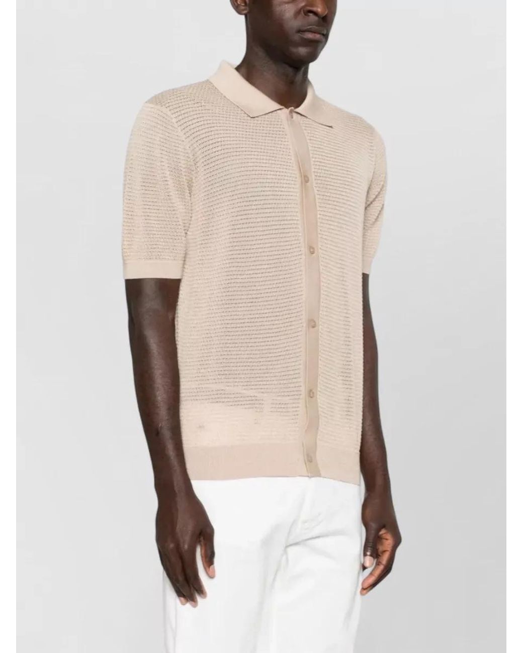 Tagliatore Natural Ribbed Knit Shirt for men