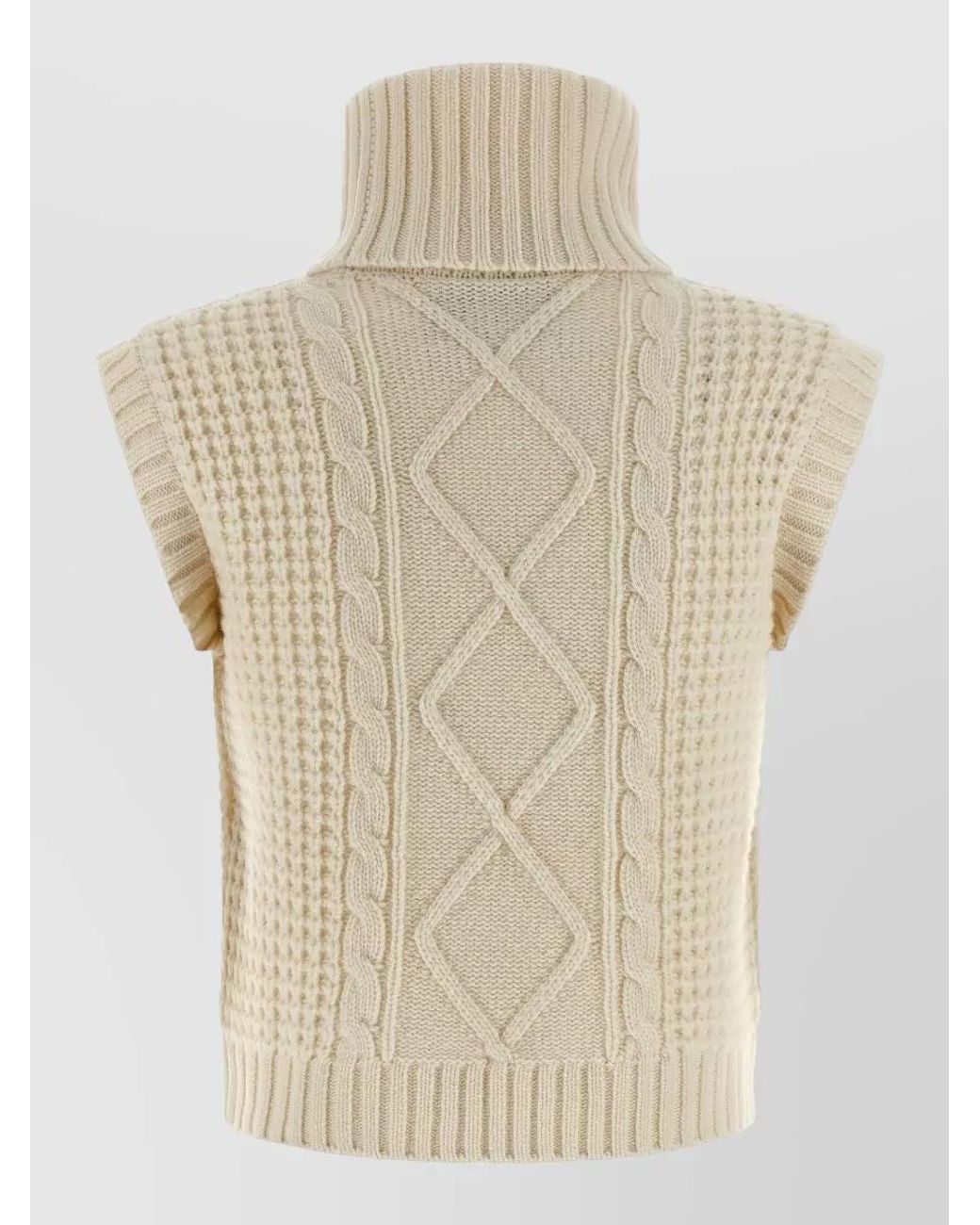 Perfect Moment Natural Merino Wool Knitted Turtleneck Hooded Vest
